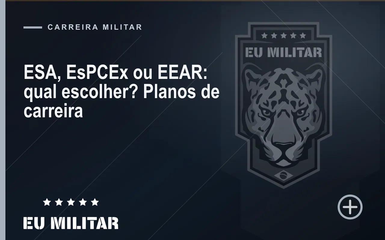 Capa do artigo: ESA, EsPCEx ou EEAR: qual escolher? Planos de carreira